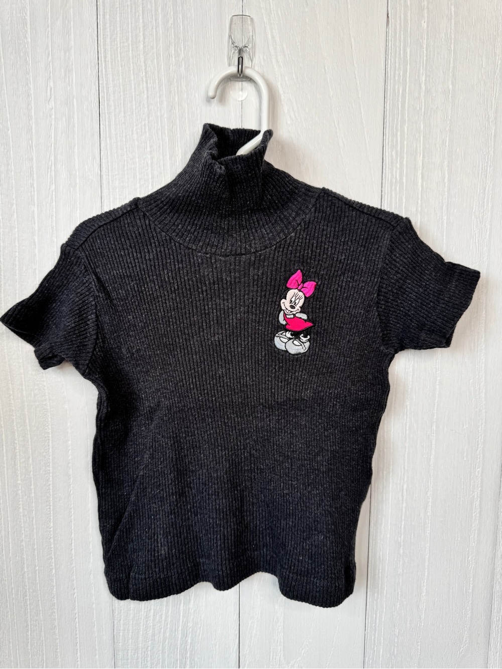 Disney Minnie Mouse Toddler Ribbed Short Sleeve Turtleneck Top Size 2T/3T